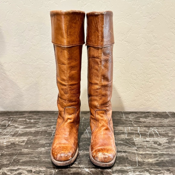 Frye Vintage Knee High Leather Campus Boots - Picture 6 of 14